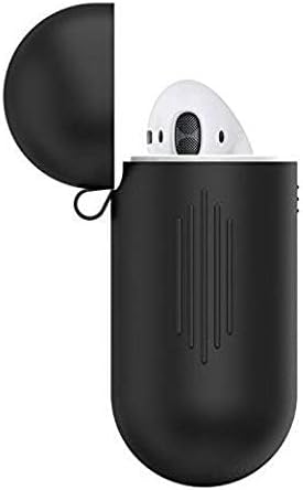 Airpods case protective silicone cover and skin for apple airpods charging case - black