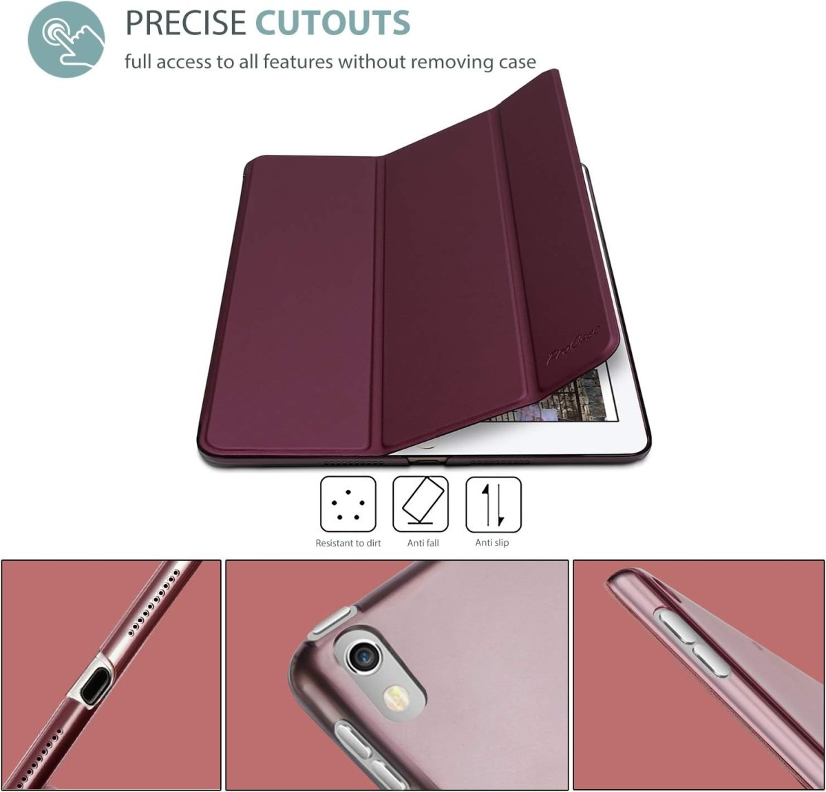 Smart Case for 10.5” iPad Air 3rd Generation 2019 / iPad Pro 2017, Slim Stand Cover with Translucent Frosted Back for iPad Air 3 - Wine