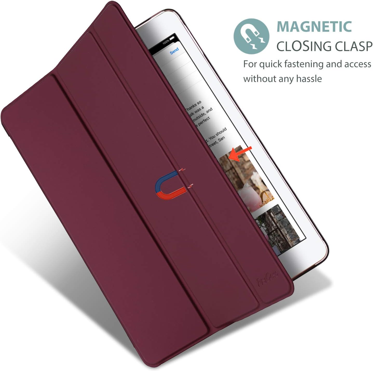 Smart Case for 10.5” iPad Air 3rd Generation 2019 / iPad Pro 2017, Slim Stand Cover with Translucent Frosted Back for iPad Air 3 - Wine