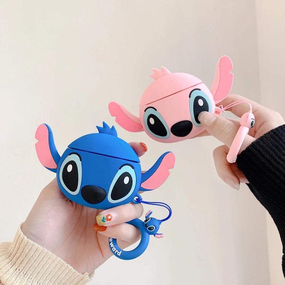 AirPods Pro 2 Case Soft Silicone Shockproof Cover for Apple, New 3D Cute Cartoon Creative Fun Case (stitch blue)
Souq Store
