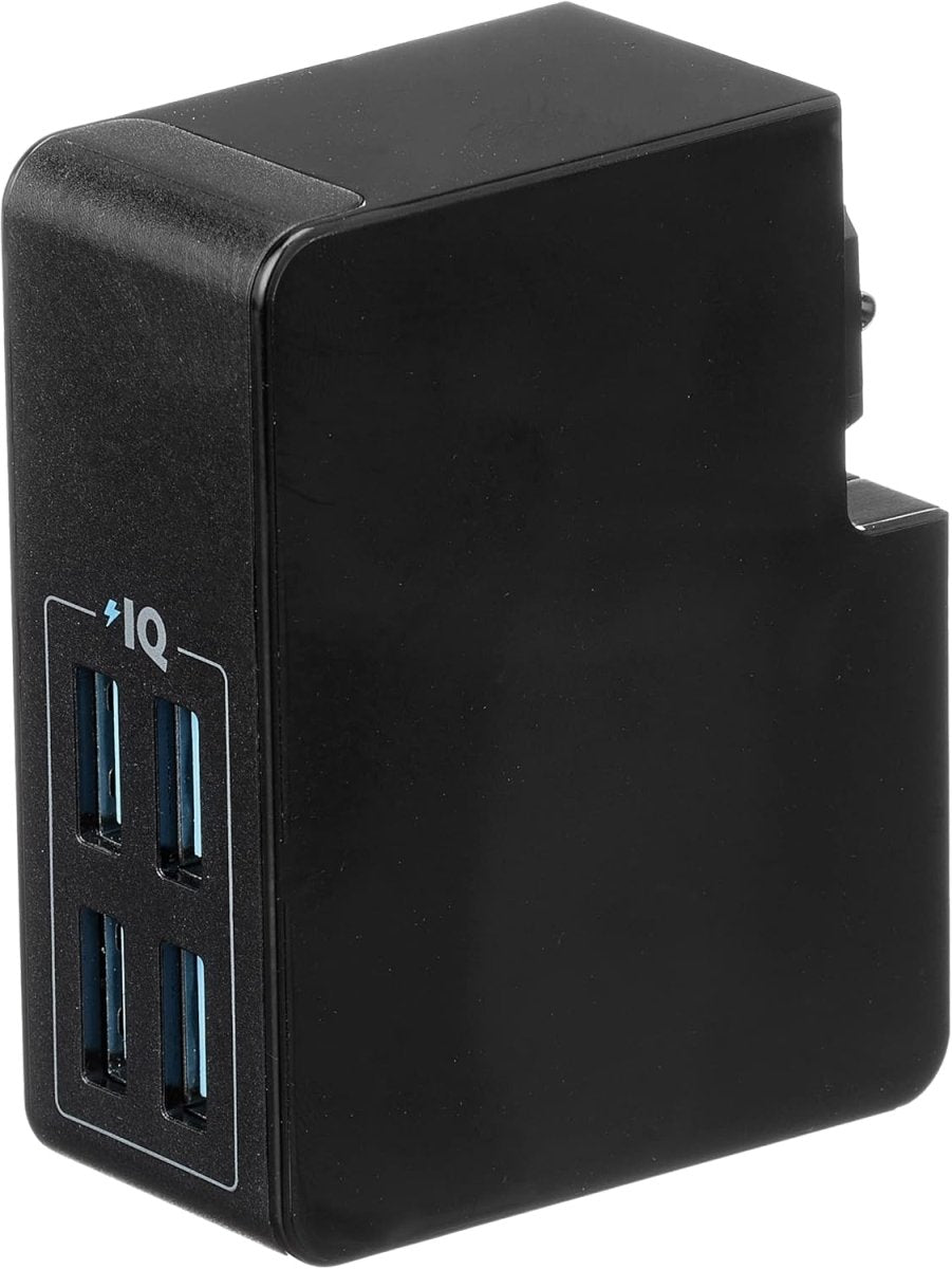 Anker powerport lite 27w 2.4a 4 port usb , uk and eu travel adapter and power iq for iphone 8/8 plus/7/6s, ipad air/mini.