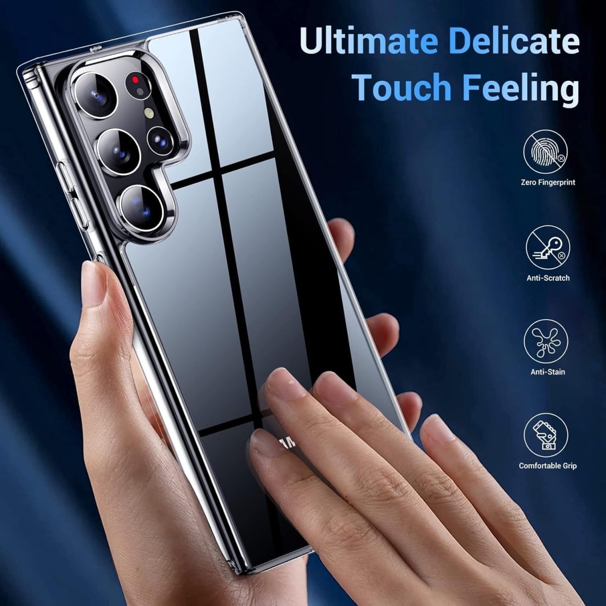 Gear4 Protective Shock Absorption Bumper Transparent soft Armor Case For Samsung Galaxy S24 Ultra 5G (Clear)