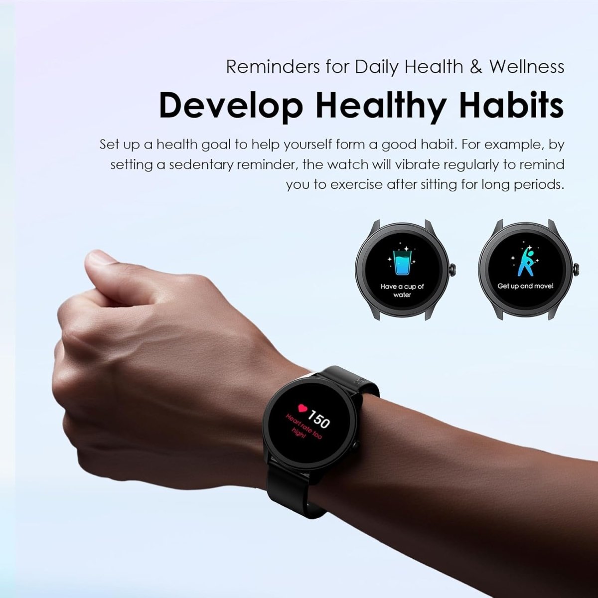 Oraimo Watch 2R Bluetooth Calling Smart Watch for Men and Women,1.39"HD Smart Fitness Watch with Stepping Meter Heart Rate Monitor,120+ Sports Modes & Quickly Reply SMS, Local Warranty