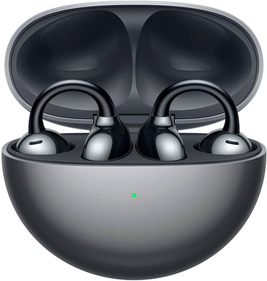 HUAWEI FreeClip Wireless Bluetooth Earphones, Futuristic Aesthetic Design, Feather - like Wearing, Open - ear Listening, Long Battery Life, iOS and Android, IP54 Water - and Dust - resistant, Black