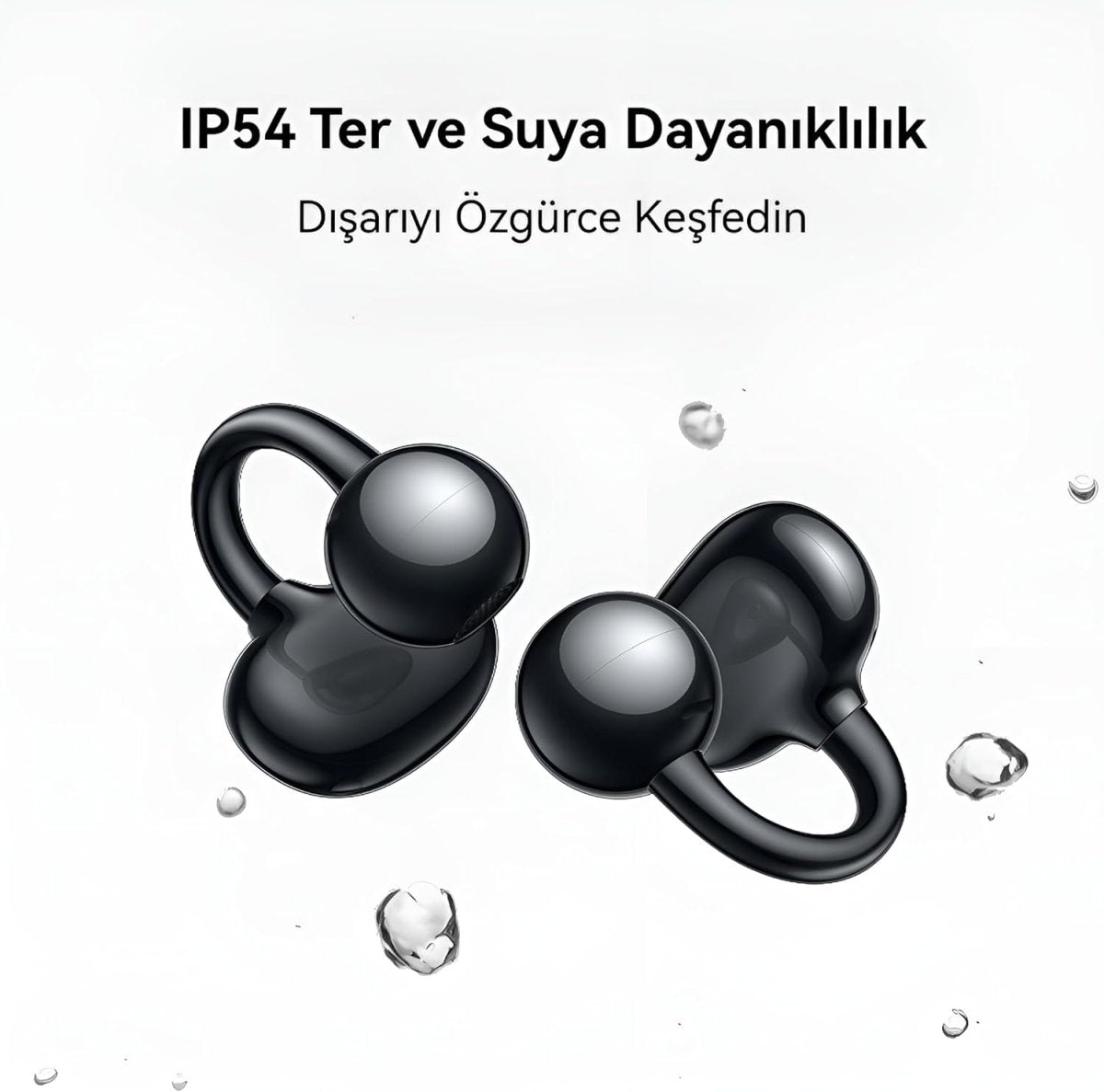 HUAWEI FreeClip Wireless Bluetooth Earphones, Futuristic Aesthetic Design, Feather - like Wearing, Open - ear Listening, Long Battery Life, iOS and Android, IP54 Water - and Dust - resistant, Black