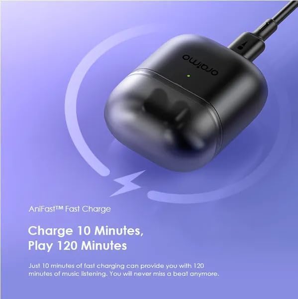 Oraimo FreePods Neo ENC Wireless Earbuds OTW - 330S Bluetooth TWS Earphone with APP Control,50h Play Time, Anifast Fast Charging,in - Ear Earbuds with Sound 360 Spatial Audio Speed Black