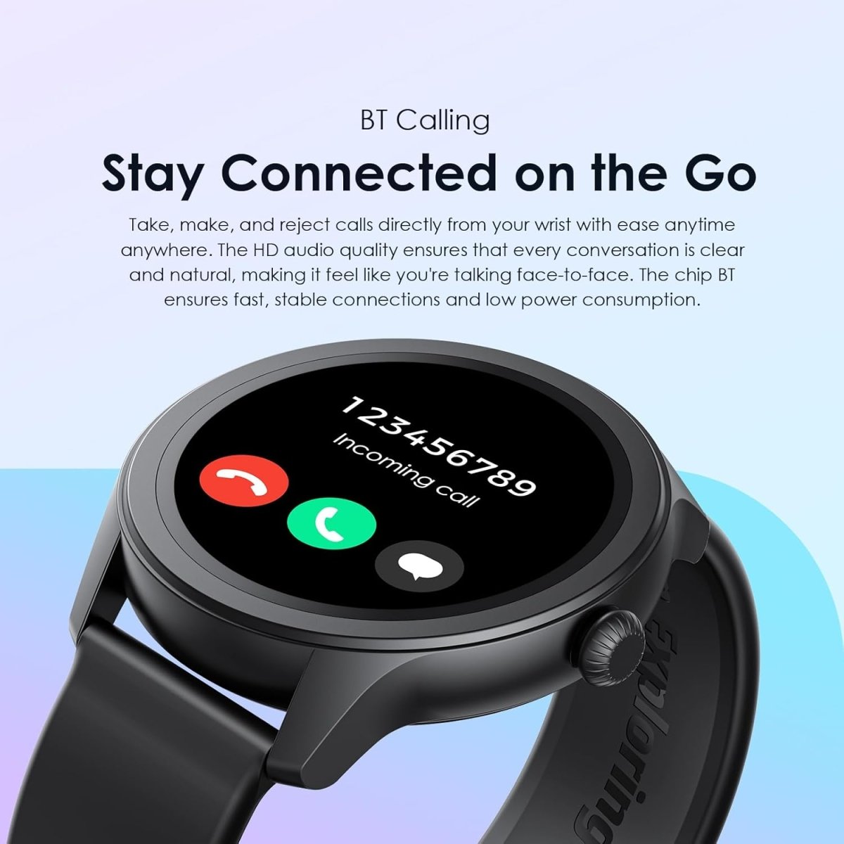 Oraimo Watch 2R Bluetooth Calling Smart Watch for Men and Women,1.39"HD Smart Fitness Watch with Stepping Meter Heart Rate Monitor,120+ Sports Modes & Quickly Reply SMS, Local Warranty