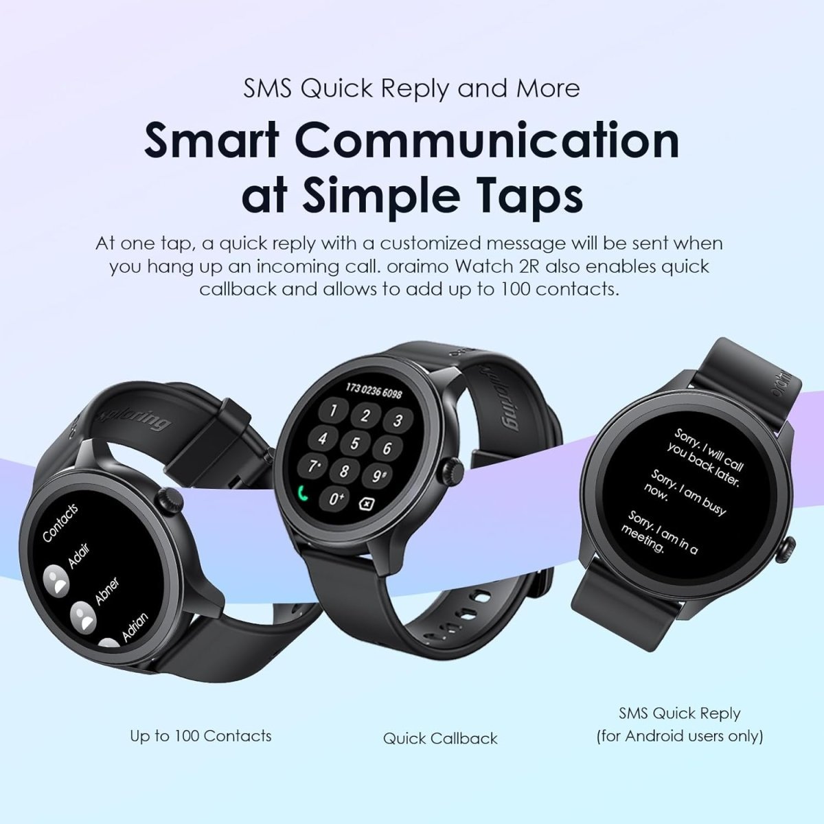 Oraimo Watch 2R Bluetooth Calling Smart Watch for Men and Women,1.39"HD Smart Fitness Watch with Stepping Meter Heart Rate Monitor,120+ Sports Modes & Quickly Reply SMS, Local Warranty