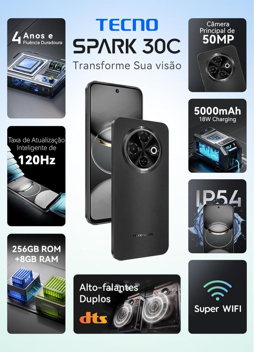 Tecno Spark 30C Kl5 D1 16Gb Ram (8Gb+8Gb Extended) 256Gb Internal Storage