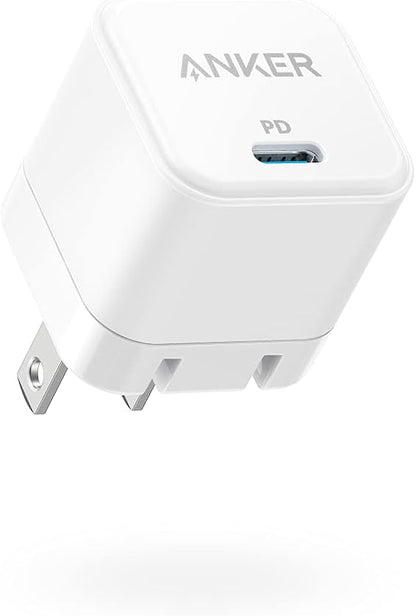 Anker USB C Charger, 20W Fast Charger Plug, PowerPort III 20W Cube Charger for iPhone 14,13,12 Charging Cable is not included