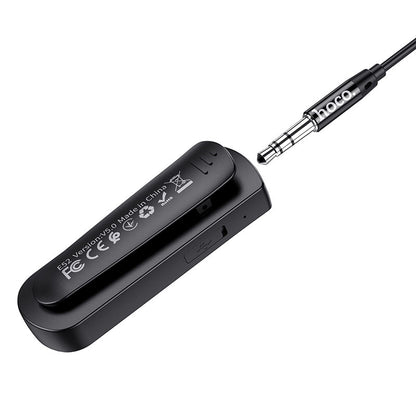 Hoco E52 Euphony Wireless Bluetooth Audio Receiver with Earphone and Microphone - Black