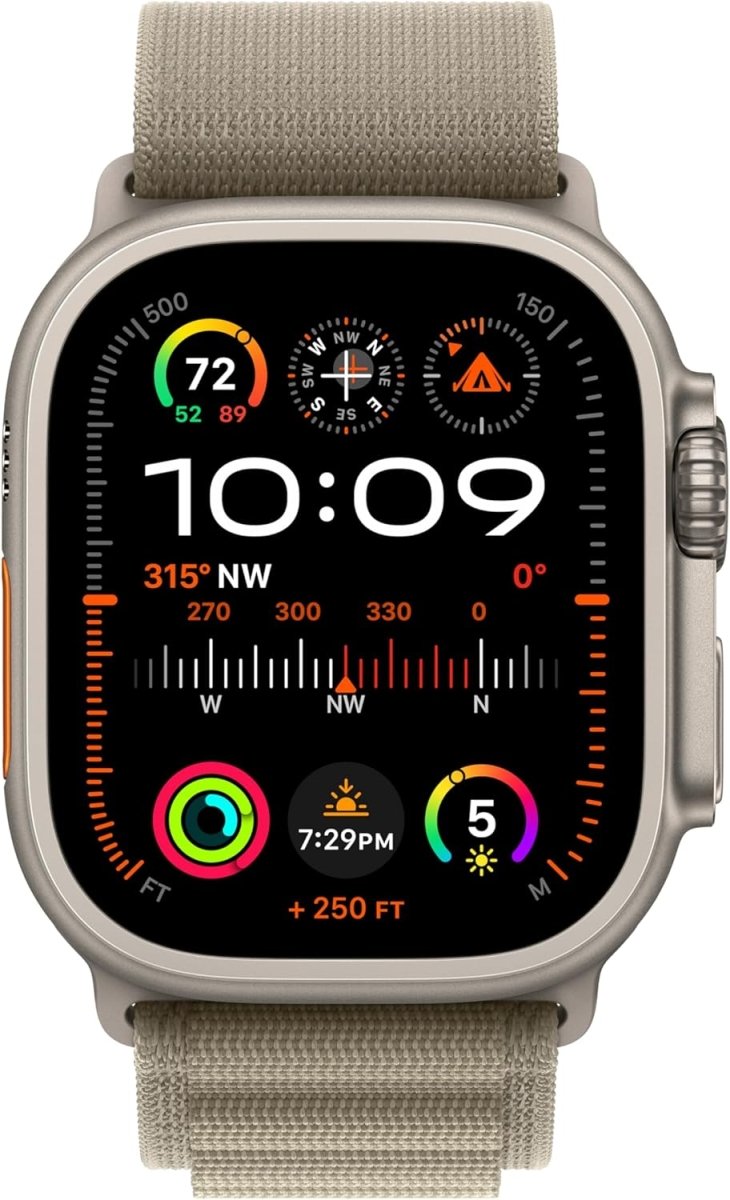 Apple Watch Ultra 2 [GPS + Cellular 49mm], Titanium Case & Blue Ocean Band One Size. Fitness Tracker, GPS, Bright Retina