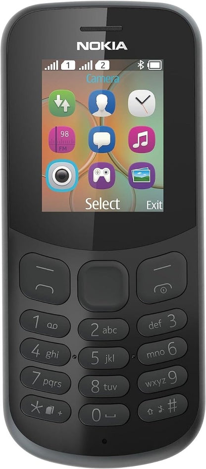 Nokia 130 Series 30 Dual SIM 8MB Ram+2GB ROM (1.8 Inches) (GSM) - (Black), سوق ستور Souq Store