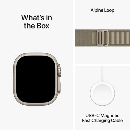Apple Watch Ultra 2 [GPS + Cellular 49mm], Titanium Case & Blue Ocean Band One Size. Fitness Tracker, GPS, Bright Retina