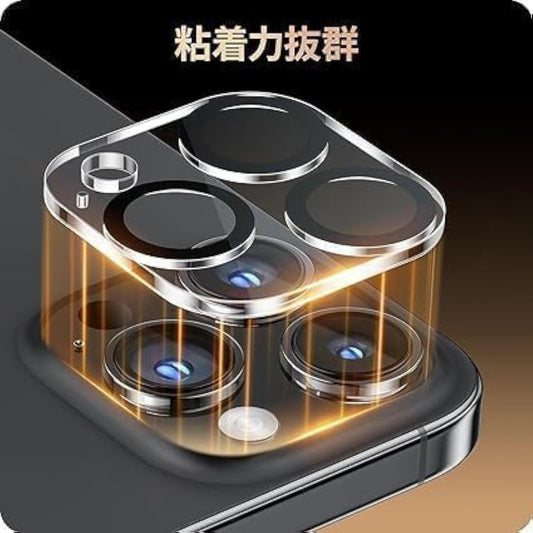 Full Camera Lens Protection Cover Compatible with iPhone (15/15pro/15pro max) Black Edge Tempered Glass Full Protection