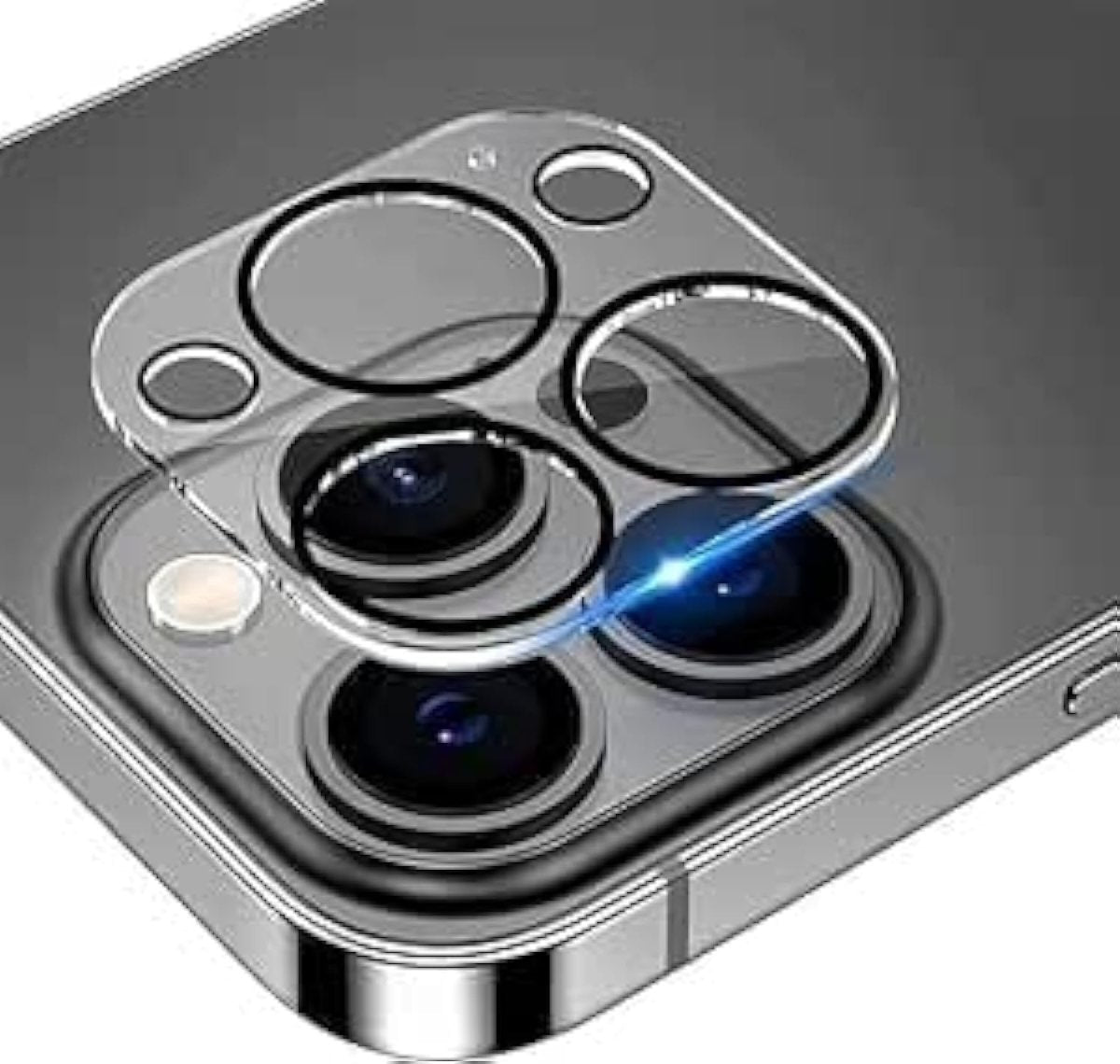 Full Camera Lens Protection Cover Compatible with iPhone (15/15pro/15pro max) Black Edge Tempered Glass Full Protection