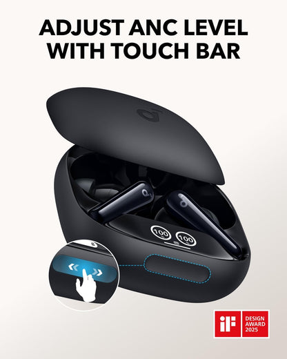 Soundcore Liberty 4 Pro by Anker, Noise Cancelling Wireless Earbuds, 7-Sensor and Real-Time Adaptive Noise Cancelling, Clear Calls with 9 Mics and AI -18 Months Warranty