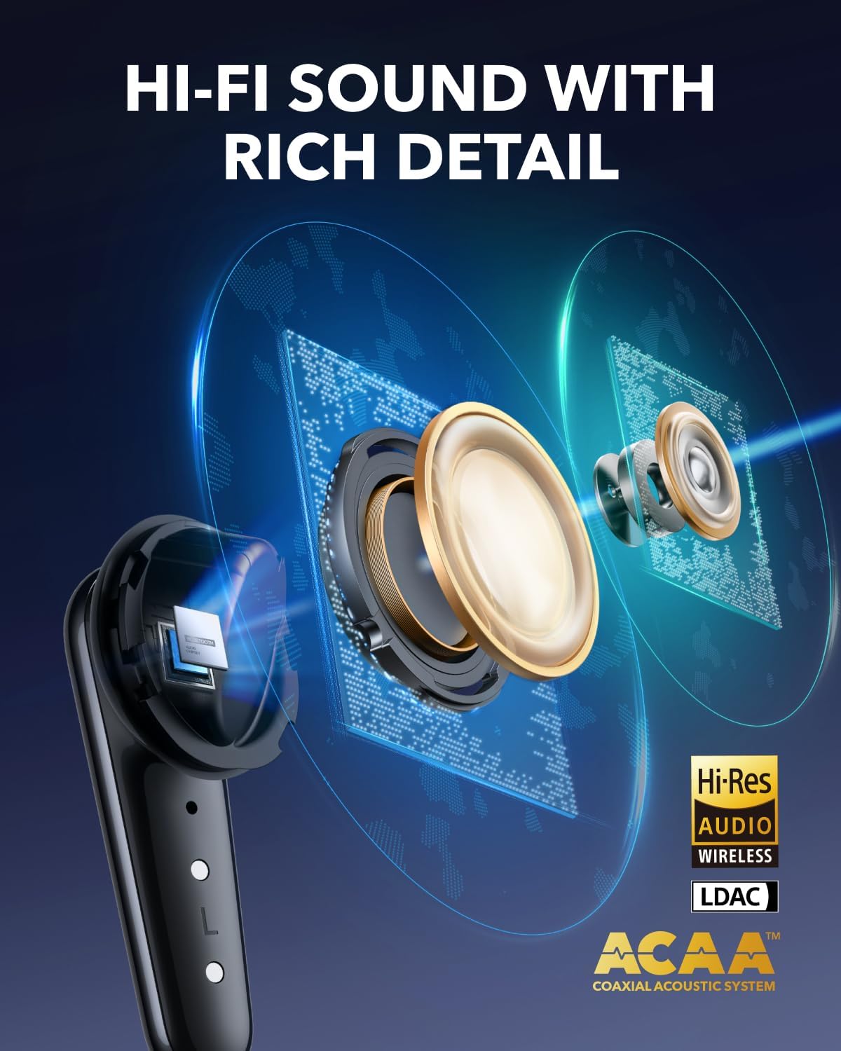 Soundcore Liberty 4 Pro by Anker, Noise Cancelling Wireless Earbuds, 7-Sensor and Real-Time Adaptive Noise Cancelling, Clear Calls with 9 Mics and AI -18 Months Warranty