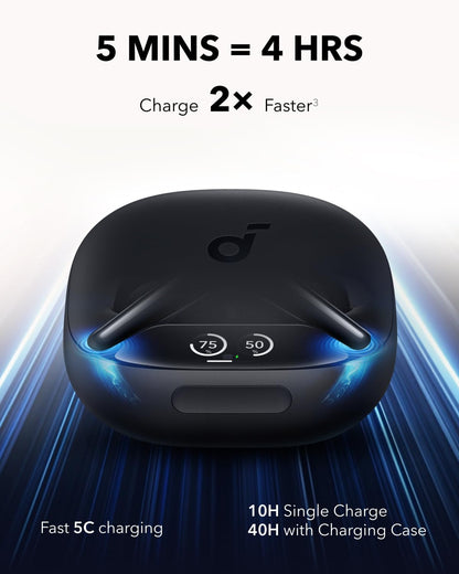 Soundcore Liberty 4 Pro by Anker, Noise Cancelling Wireless Earbuds, 7-Sensor and Real-Time Adaptive Noise Cancelling, Clear Calls with 9 Mics and AI -18 Months Warranty