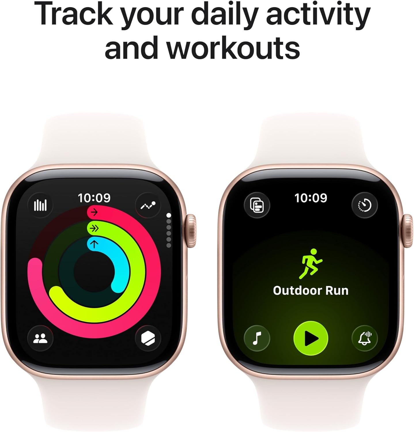 Apple Watch Series 11 GPS 46mm Smartwatch with Rose Gold Aluminium Case with Light Blush Sport Band S/M. Sleep Score, Fitness Tracker, Health Monitoring, Always-On Display, Water Resistant
