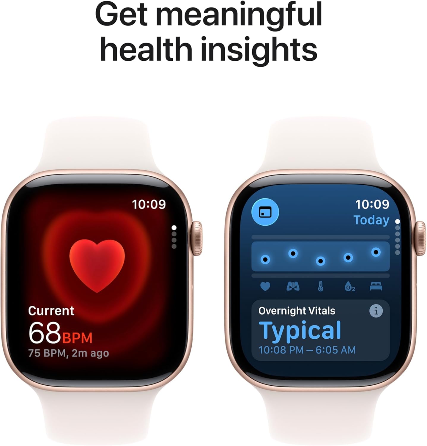 Apple Watch Series 11 GPS 46mm Smartwatch with Rose Gold Aluminium Case with Light Blush Sport Band S/M. Sleep Score, Fitness Tracker, Health Monitoring, Always-On Display, Water Resistant