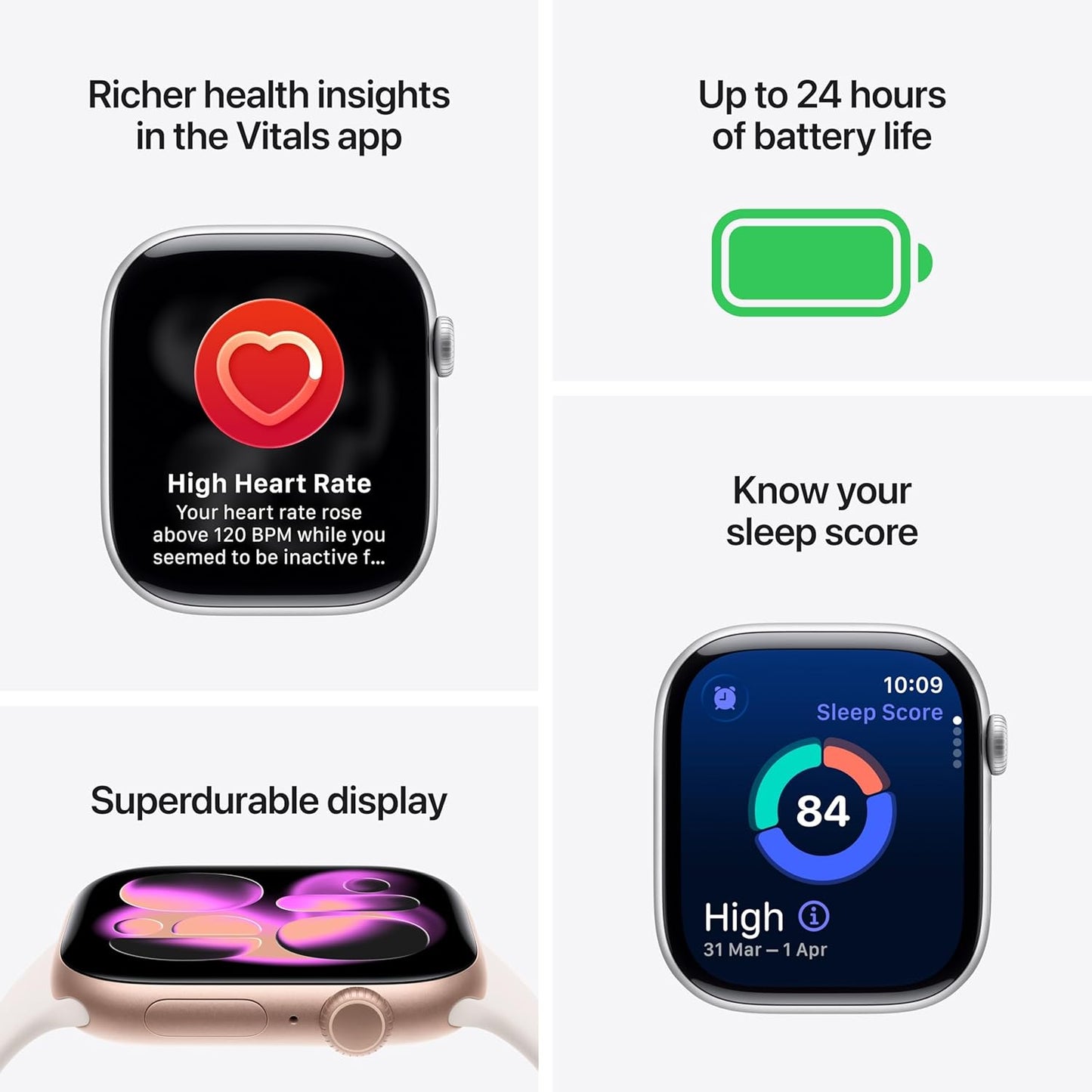 Apple Watch Series 11 GPS 46mm Smartwatch with Rose Gold Aluminium Case with Light Blush Sport Band S/M. Sleep Score, Fitness Tracker, Health Monitoring, Always-On Display, Water Resistant