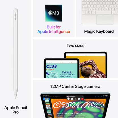 Apple iPad Air 13-inch with M3 chip: Built for Apple Intelligence, Liquid Retina Display, 128 GB, 12MP Front/Back Camera, Wi-Fi 6E, Touch ID, All-Day Battery Life