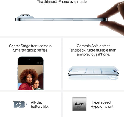 Apple iPhone Air (256 GB) - Sky Blue with Face ID | Tax Paid | 2 Years Official Warranty