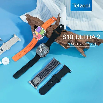 Smart Watch Telzeal S10 Ultra2 With 3 Strap + Wireless Charger