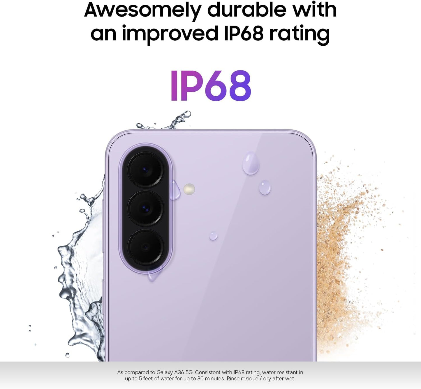 هاتف سامسونج جالكسي A37 5G الذكي، شاشة AMOLED، كاميرا ثلاثية، مقاومة للماء والغبار IP68، هاتف نحيف، بطارية 5000 مللي أمبير - ضمان محلي لمدة سنة واحدة