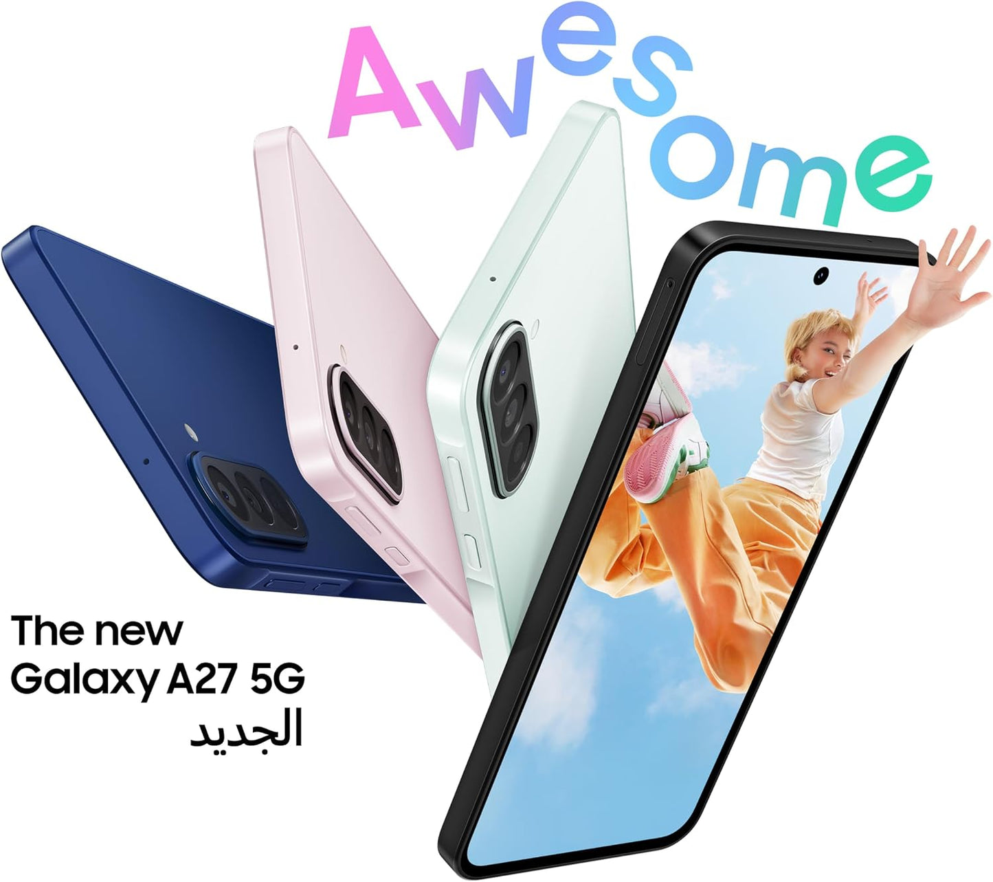 Samsung Galaxy A27 5G, Black, 8GB RAM, Slim phone, Circle to Search, Object Eraser, Three lenses, IP64 - 1 YEAR LOCAL WARRANTY