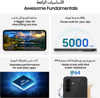 Samsung Galaxy A27 5G, Black, 8GB RAM, Slim phone, Circle to Search, Object Eraser, Three lenses, IP64 - 1 YEAR LOCAL WARRANTY