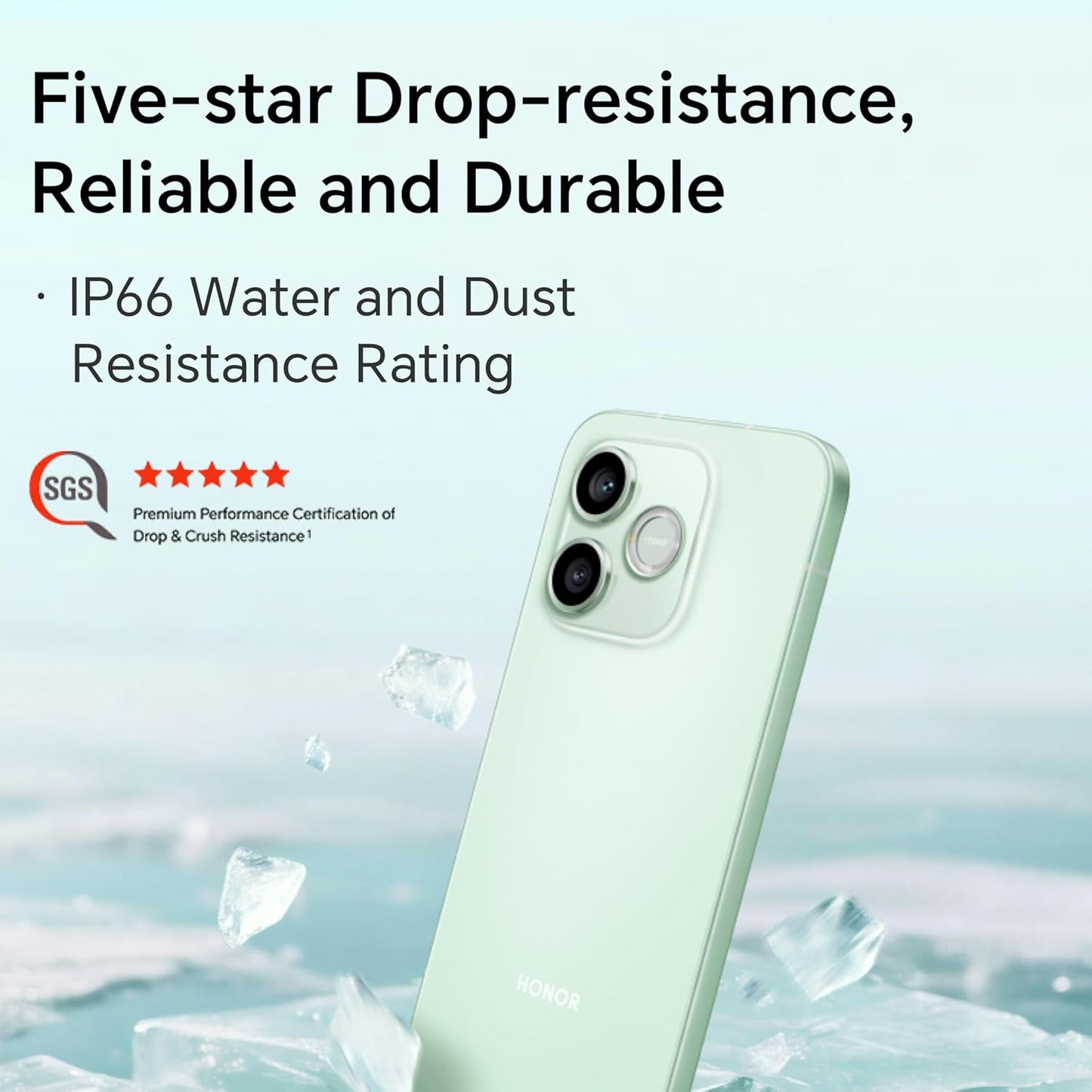 هاتف ذكي HONOR 600 Lite 5G، ذاكرة وصول عشوائي (RAM) سعة 8 جيجابايت + سعة تخزين 256 جيجابايت، شاشة AMOLED بتردد 120 هرتز مقاس 6.6 بوصة، إطار معدني، مقاومة للماء والغبار بمعيار IP66، ضمان محلي لمدة عام واحد