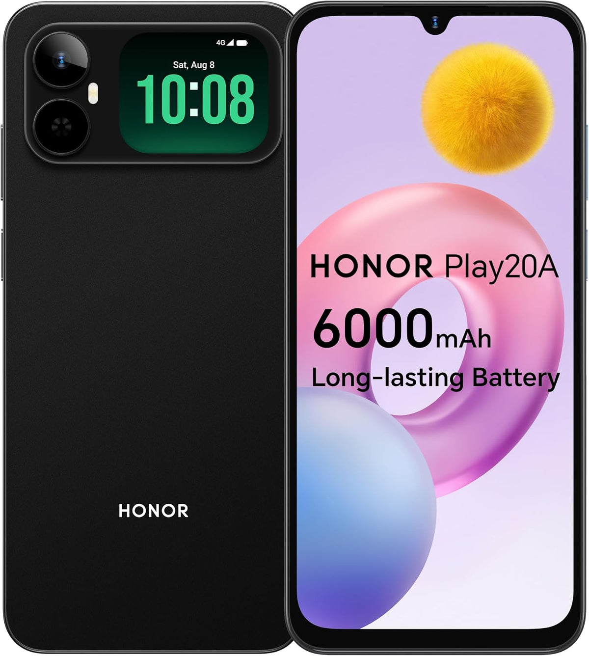 HONOR Play 20A 4G Smartphone, 6.9" Display, 13MP Camera, Smart Rear Screen, MediaTek Helio G81, Android 16 Go, Dual SIM, USB-C - 12Months Local Warranty