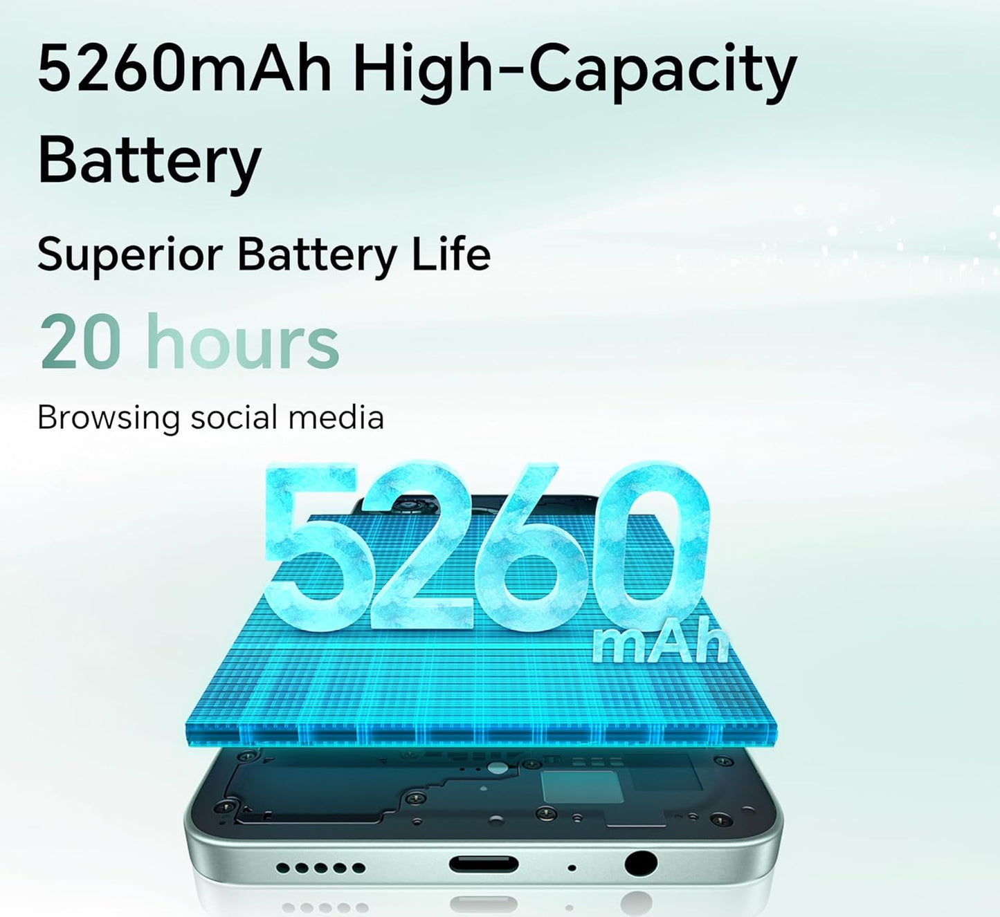 هاتف HONOR X5c Plus الذكي 4G، ذاكرة وصول عشوائي (RAM) 4 جيجابايت، ذاكرة تخزين (ROM) 128 جيجابايت، شريحتين، بطارية 5260 مللي أمبير، شاشة 6.74 بوصة 90 هرتز، كاميرا 50 ميجابكسل - نسخة الشرق الأوسط