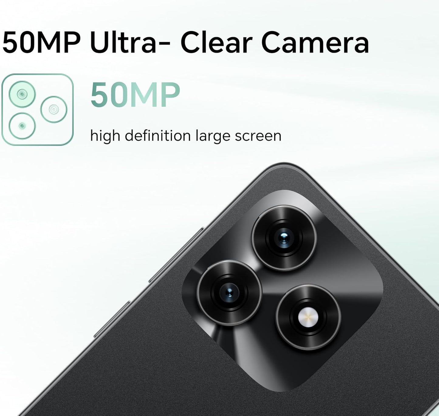 هاتف HONOR X5c Plus الذكي 4G، ذاكرة وصول عشوائي (RAM) 4 جيجابايت، ذاكرة تخزين (ROM) 128 جيجابايت، شريحتين، بطارية 5260 مللي أمبير، شاشة 6.74 بوصة 90 هرتز، كاميرا 50 ميجابكسل - نسخة الشرق الأوسط
