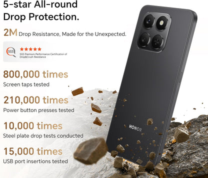 هاتف Honor X7d الذكي 8 جيجابايت رام، 256 جيجابايت سعة تخزين، بطارية 6500 مللي أمبير، سناب دراغون 685، كاميرا رئيسية 108 ميجابكسل، كاميرا سيلفي 8 ميجابكسل، شاشة 6.77 بوصة - ضمان محلي لمدة سنة