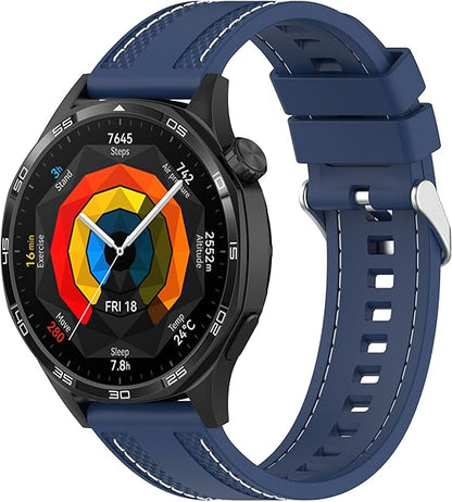Huawei 22mm Rubber Strap Compatible with Huawei Watch GT 6 46mm/GT 6 Pro/GT5 46mm/GT 5 Pro/GT4 46mm/GT 3 Pro, Soft Durable Bracelet Nylon Silicone Replacement Band for Huawei Watch 4 Pro/Watch 3
