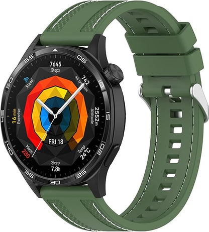 Huawei 22mm Rubber Strap Compatible with Huawei Watch GT 6 46mm/GT 6 Pro/GT5 46mm/GT 5 Pro/GT4 46mm/GT 3 Pro, Soft Durable Bracelet Nylon Silicone Replacement Band for Huawei Watch 4 Pro/Watch 3
