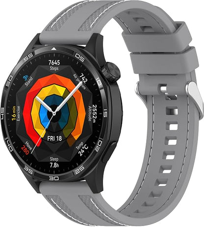 Huawei 22mm Rubber Strap Compatible with Huawei Watch GT 6 46mm/GT 6 Pro/GT5 46mm/GT 5 Pro/GT4 46mm/GT 3 Pro, Soft Durable Bracelet Nylon Silicone Replacement Band for Huawei Watch 4 Pro/Watch 3