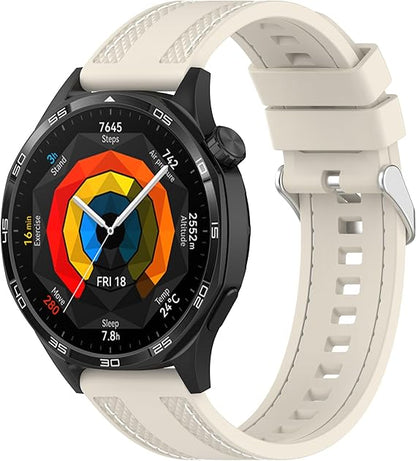 Huawei 22mm Rubber Strap Compatible with Huawei Watch GT 6 46mm/GT 6 Pro/GT5 46mm/GT 5 Pro/GT4 46mm/GT 3 Pro, Soft Durable Bracelet Nylon Silicone Replacement Band for Huawei Watch 4 Pro/Watch 3