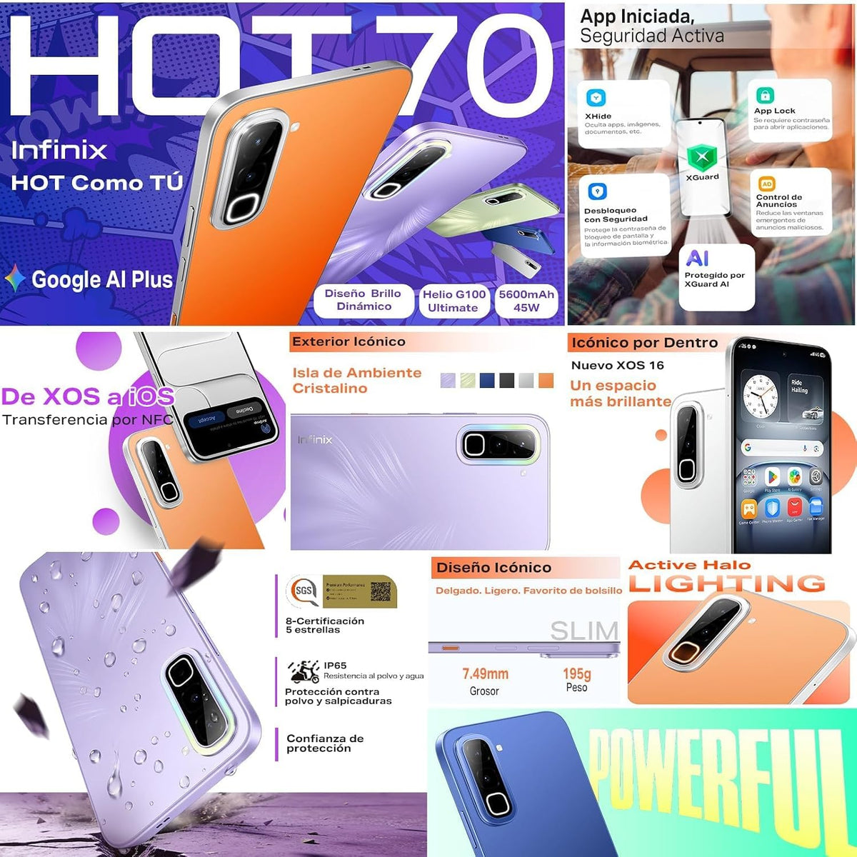 Infinix Hot 70 Dynamic Shine Design 4GB RAM 128 GB ROM Smartphone, 12 Months Local Warranty