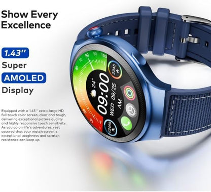 Itel Smartwatch Edge R1 Pro (ISW-O43) designed for fitness enthusiasts, professionals, and adventurers. 1.43-inch AMOLED HD display, 466x466 resolution, IP68,12 Months Warranty - Local Warranty