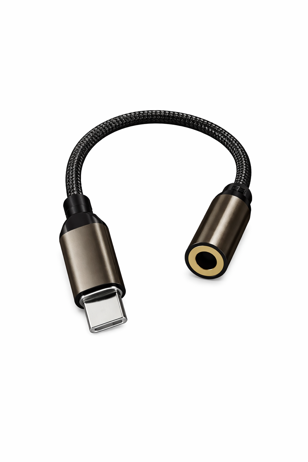 محول جاك سماعة رأس أنثى USB-C رقمي إلى 3.5 ملم، محول دونجل صوتي مساعد من النوع C موديل: MA-Jack01 يناسب الهواتف الذكية المتنوعة - أسود