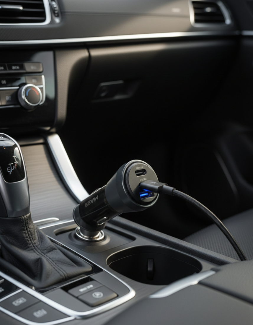 شاحن سيارة جماعي مع 3 منافذ USB شحن سريع PD 30W, PD 20W, QC 18W، موديل: MA-Car02 للهواتف الذكية والأجهزة اللوحية، أسود - ضمان محلي لمدة سنة واحدة