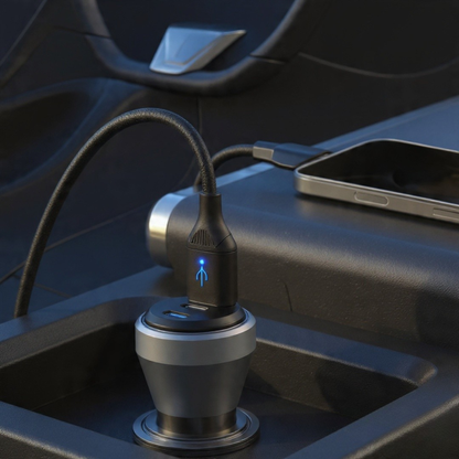 شاحن سيارة جماعي مع 3 منافذ USB شحن سريع PD 30W, PD 20W, QC 18W، موديل: MA-Car02 للهواتف الذكية والأجهزة اللوحية، أسود - ضمان محلي لمدة سنة واحدة