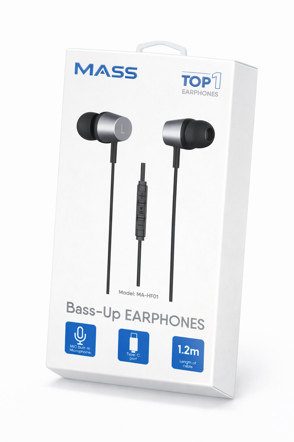 Mass Type C Earphones, MA-HF01, In-ear Headphones with Microphone USB C Wired Earphones (Black) for iPhone 17/16 Plus/15 Pro/15 Pro Max Samsung S25/S24/S23 Ultra, S22/S22 Ultra, S21, A07, Redmi Note 15/14 Pro, Oneplus - 1 Year Local Warranty