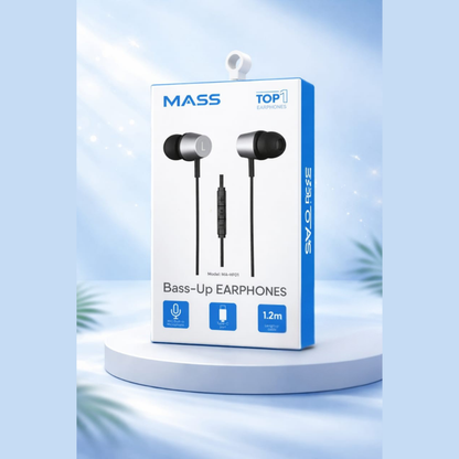 Mass Type C Earphones, MA-HF01, In-ear Headphones with Microphone USB C Wired Earphones (Black) for iPhone 17/16 Plus/15 Pro/15 Pro Max Samsung S25/S24/S23 Ultra, S22/S22 Ultra, S21, A07, Redmi Note 15/14 Pro, Oneplus - 1 Year Local Warranty