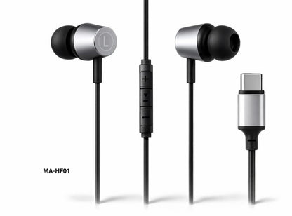 Mass Type C Earphones, MA-HF01, In-ear Headphones with Microphone USB C Wired Earphones (Black) for iPhone 17/16 Plus/15 Pro/15 Pro Max Samsung S25/S24/S23 Ultra, S22/S22 Ultra, S21, A07, Redmi Note 15/14 Pro, Oneplus - 1 Year Local Warranty