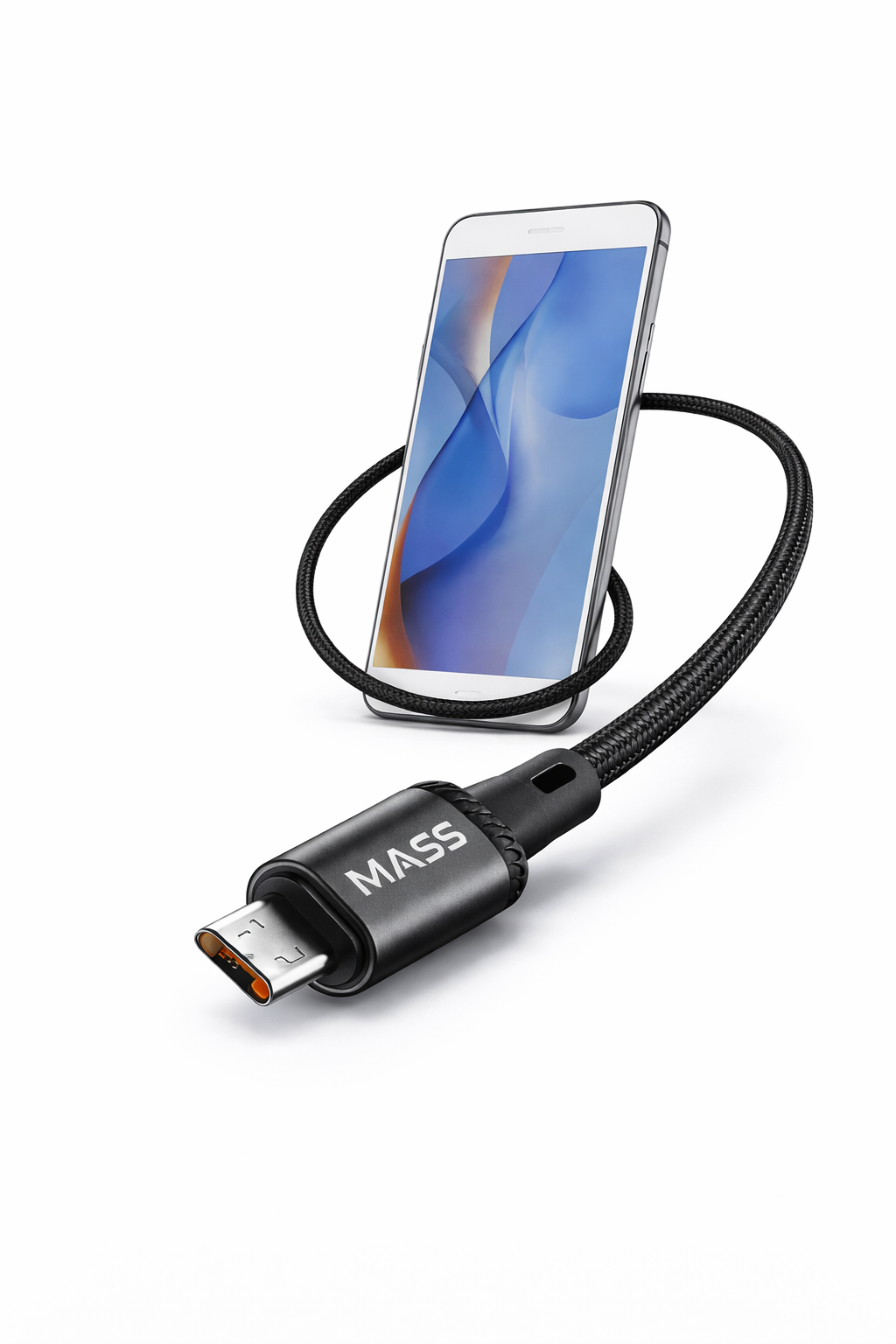 MASS MICRO Cable 1M Length, 3A Fast Charging, Nylon Braided Model: MA-06 for Huawei/Samsung Galaxy/Most MICRO Phones, Car Carplay Compatible - 1 Year Local Warranty.